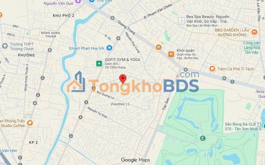 Đất nền Gò Vấp Bùi Quang Là 72m² giá 6 tỷ - Sổ đỏ chính chủ