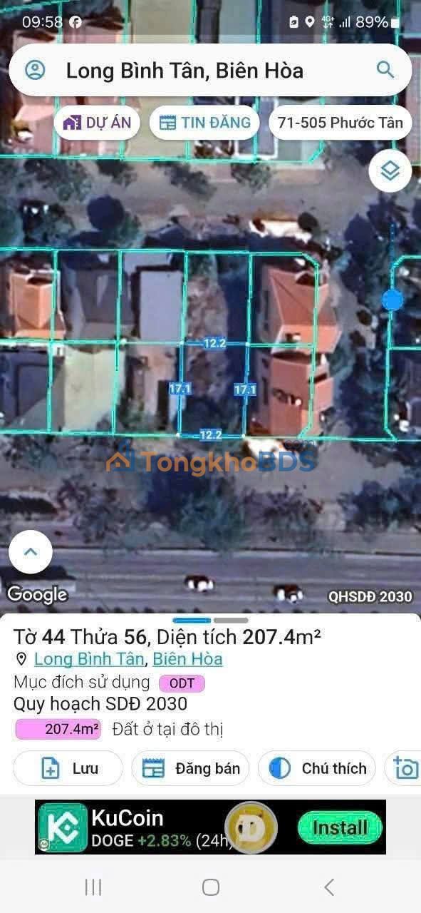 Đất nền Long Bình Tân Biên Hòa 207m² giá 10.5 tỷ - Sổ đỏ chính chủ