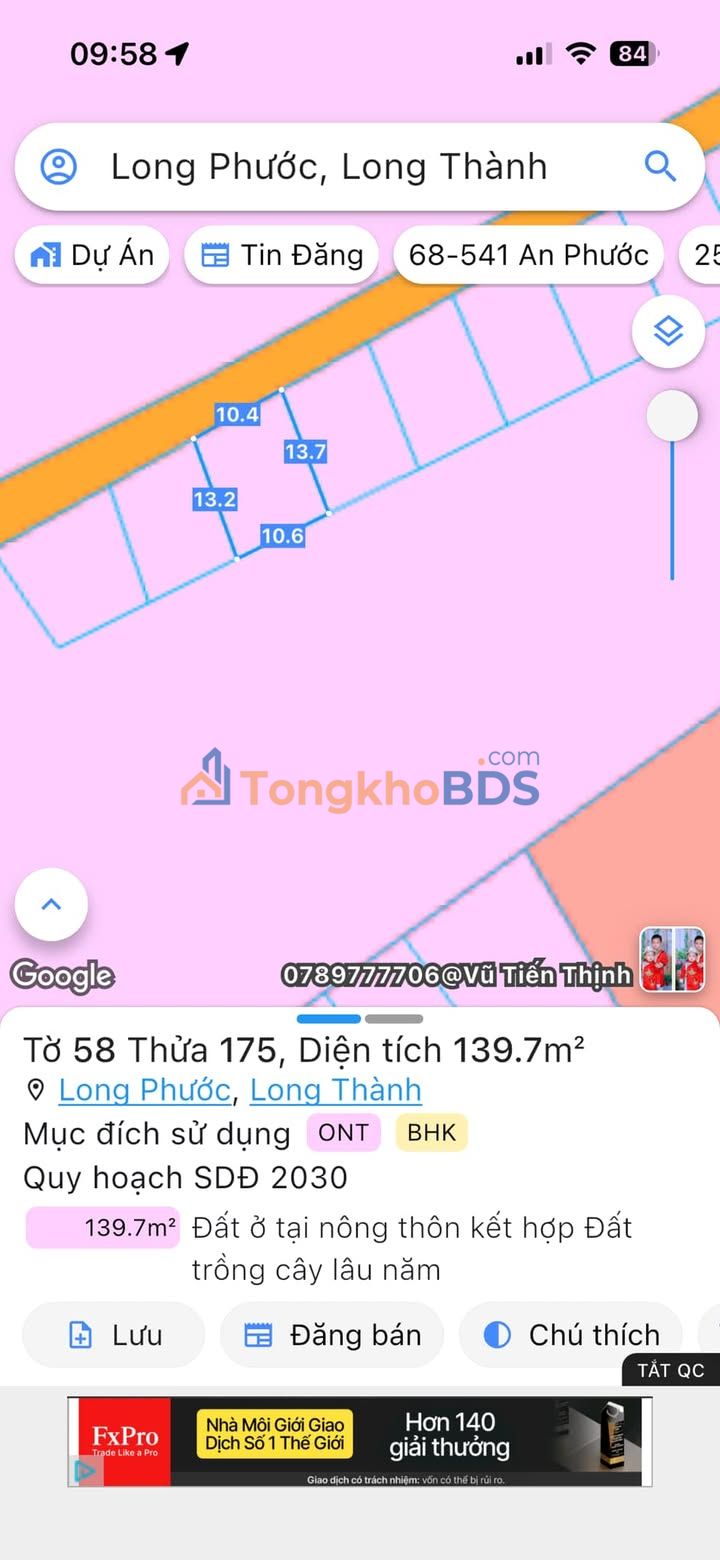 Đất Long Phước Long Thành 140m² 2 tỷ - Sổ đỏ chính chủ