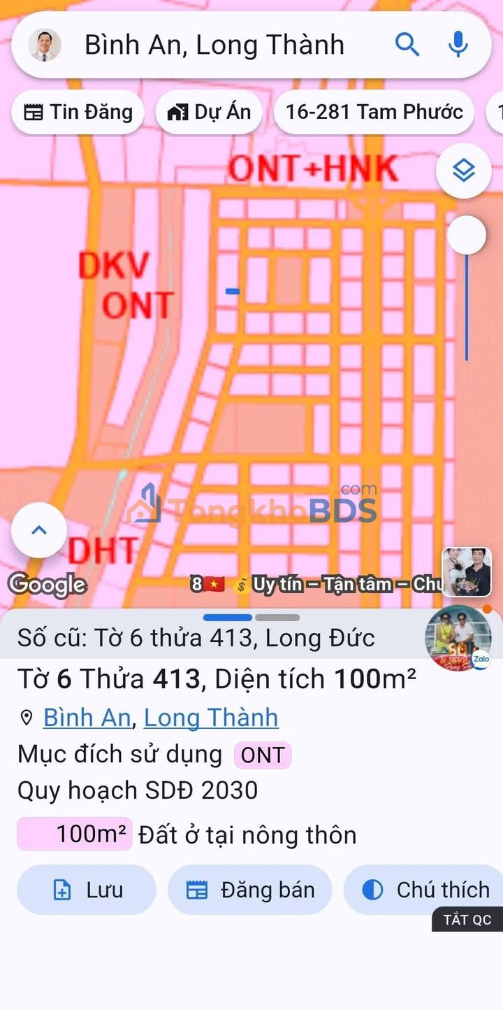 Đất Bình Sơn Long Thành 100m² 2.001 tỷ - Sổ đỏ chính chủ