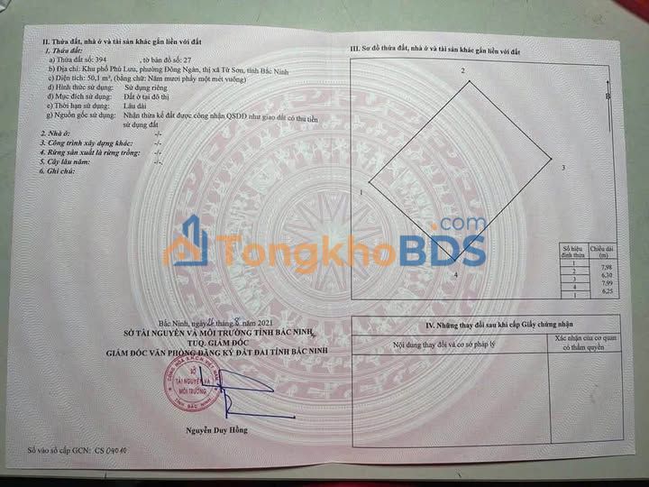 Đất nền Phù Lưu Từ Sơn 50m² 3 tỷ - Sổ đỏ chính chủ