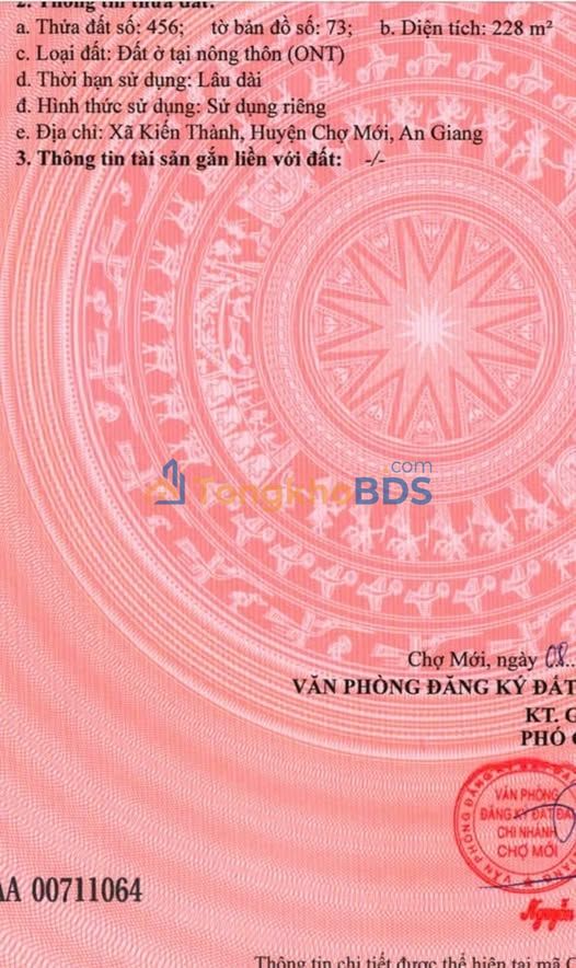 Đất nền Kiến Thành Chợ Mới 80m² 300tr - Đường to ô tô