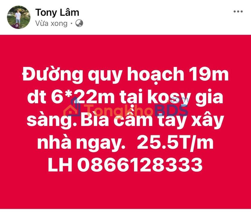 Đất Kosy Gia Sàng Thái Nguyên 132m² - Sổ đỏ chính chủ