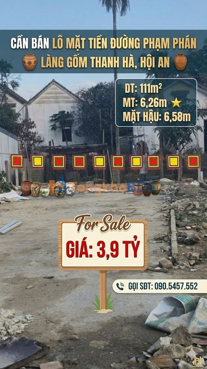 Đất nền Hội An Phạm Phán 111m² 3 tỷ - Sổ đỏ chính chủ