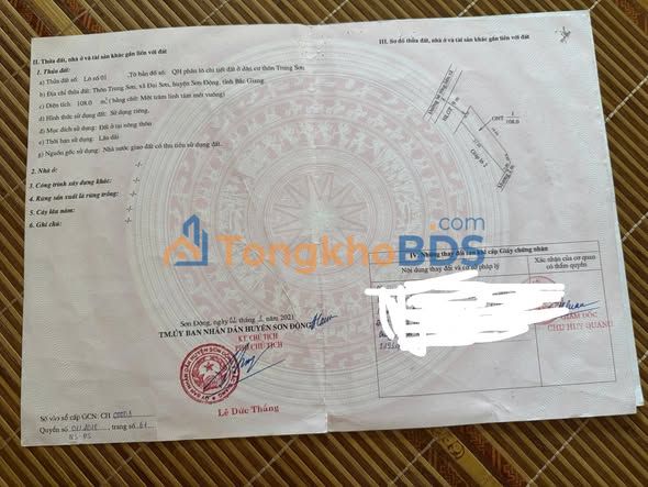 Đất nền Sơn Động 108m² - Sổ hồng thổ cư, kinh doanh tốt