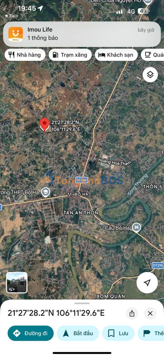 Đất nền Đường 268 Bố Hạ 105m² 1.2 tỷ - Đường rộng ô tô 20m