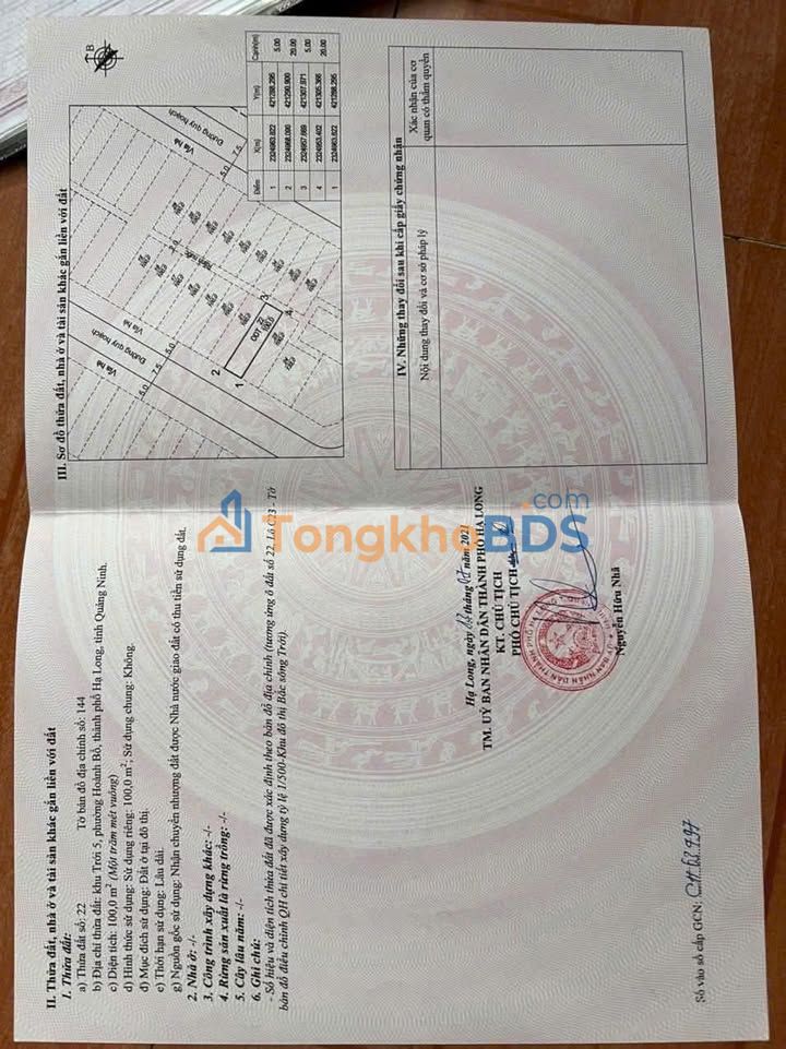 Đất nền Bãi Cháy 100m² 2,25 tỷ - Sổ đỏ chính chủ