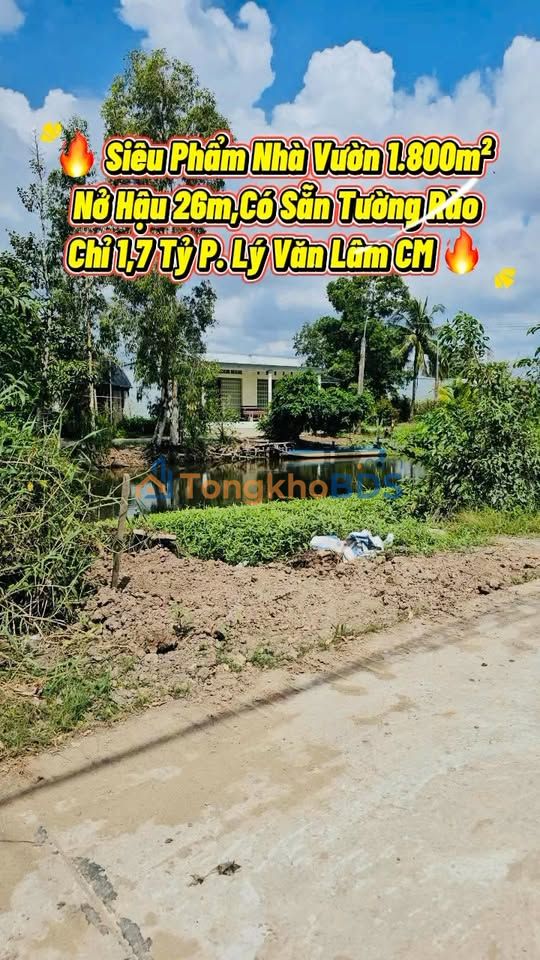 Đất Vườn Cà Mau 1800m² - Nở Hậu Tài Lộc, Sẵn Sàng Nghỉ Dưỡng