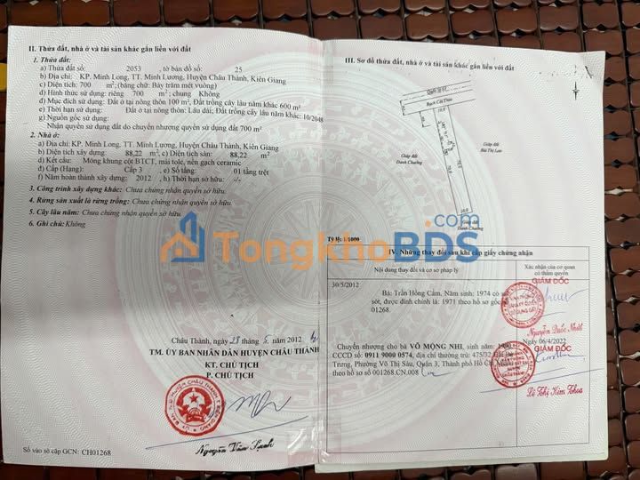 Đất nền Minh Lương 700m² 4 tỷ – Đường to ô tô