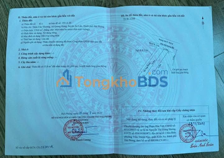 Đất nền Quang Hưng 139m² 3 tỷ - Đường to ô tô