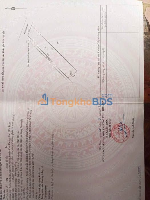 Đất Nền Cao Phong 568m² - Kinh Doanh Trục Chính Bản Mừng - 1.42 Tỷ