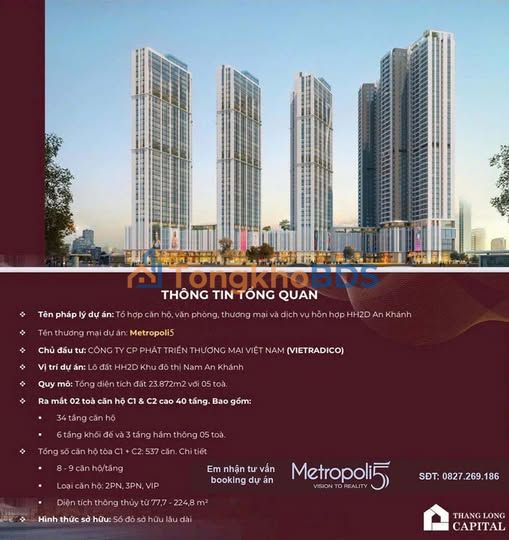 Can ho Metropoli5 An Khanh 78m² thoa thuan - Ban giao ngay