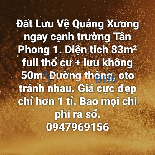 Đất nền Quảng Đức Quảng Xương 1.2 tỷ 130m² - Sổ đỏ chính chủ