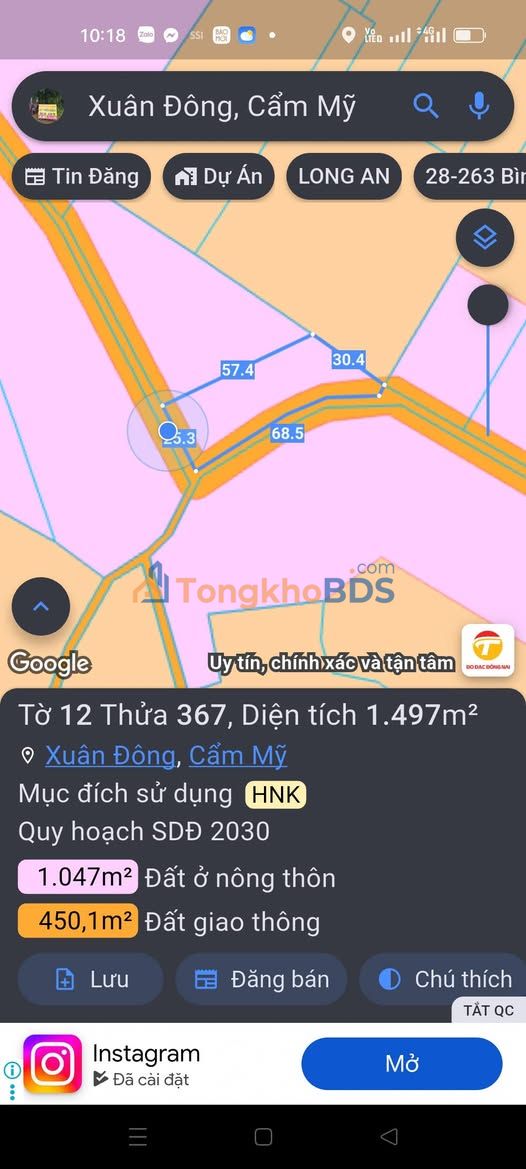Đất nền Xuân Đông Cẩm Mỹ 1500m² - Sổ hồng sẵn
