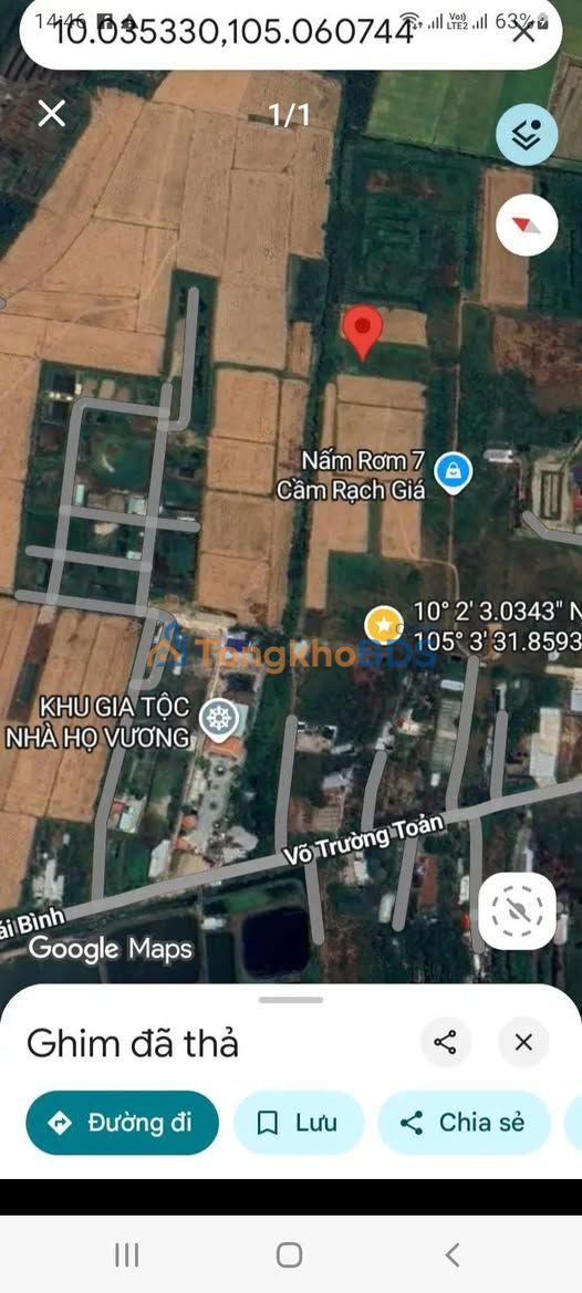 Đất nền Rạch Giá 2.650m² 3,445 tỷ - Tiềm năng tăng giá