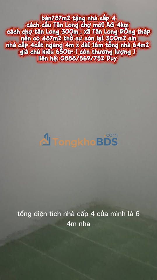 Bán Đất Tặng Nhà Tân Long, Thanh Bình, Đồng Tháp - 774m² Sổ Thổ Cư