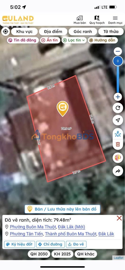 Đất nền Đinh Công Tráng Buôn Ma Thuột 79m² 2,85 tỷ - Sổ đỏ chính chủ