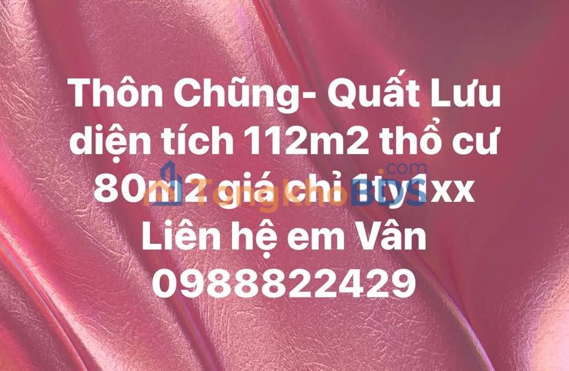 Đất Nền Thôn Chũng Bình Xuyên 112m² - Sổ Đỏ Thổ Cư Giá 1.1 Tỷ