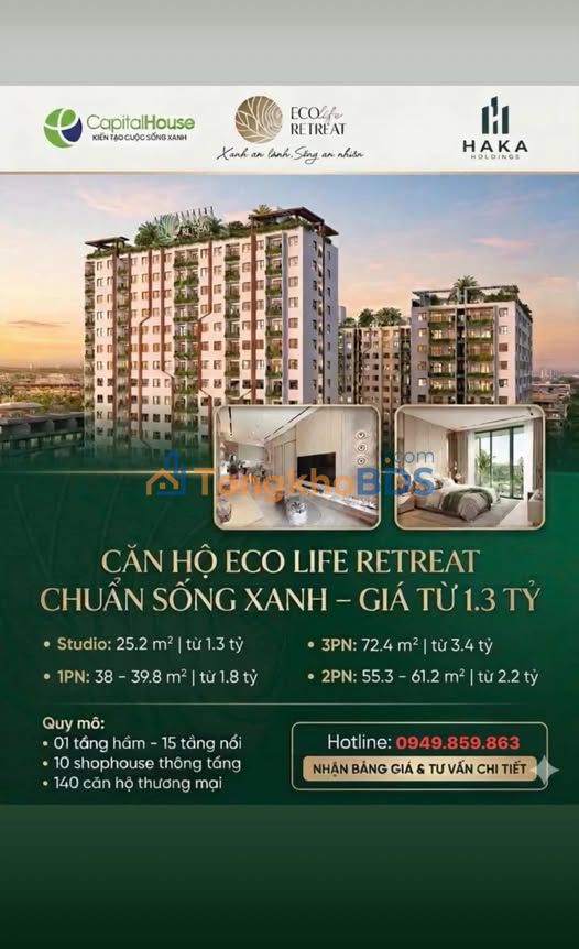 Căn hộ Studio Ecolife Retreat 25m² - Đầu tư 1.3 tỷ, Dòng tiền ổn định