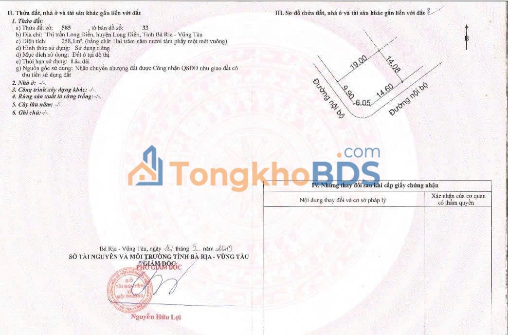 Townhouse Long Điền 258m² 4.3 tỷ - Vị trí đắc địa