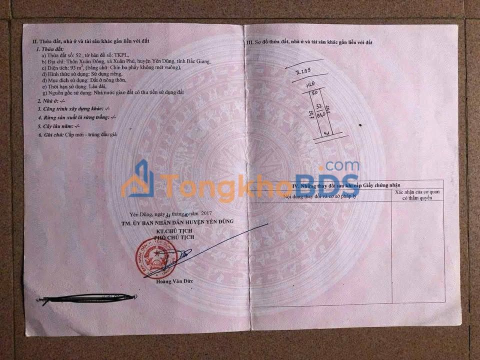 Đất nền Xuân Đông Xuân Phú 93m² 2.7 tỷ - Đường to ô tô