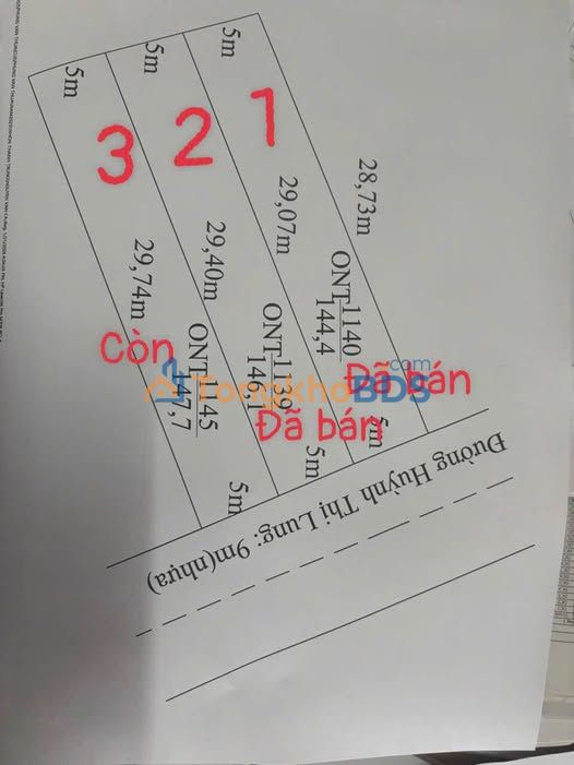 Đất nền Huỳnh Thị Lung Tân An 145m² 890tr - Sổ đỏ chính chủ