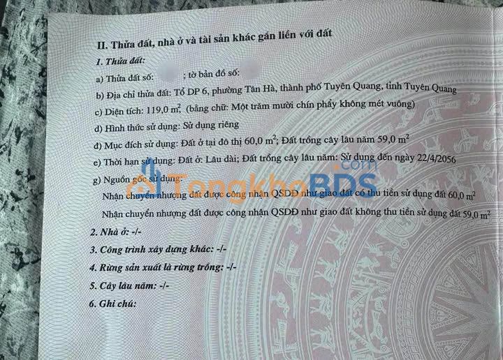 Đất nền Minh Xuân Tuyên Quang 119m² 2,2 tỷ - Sổ đỏ chính chủ