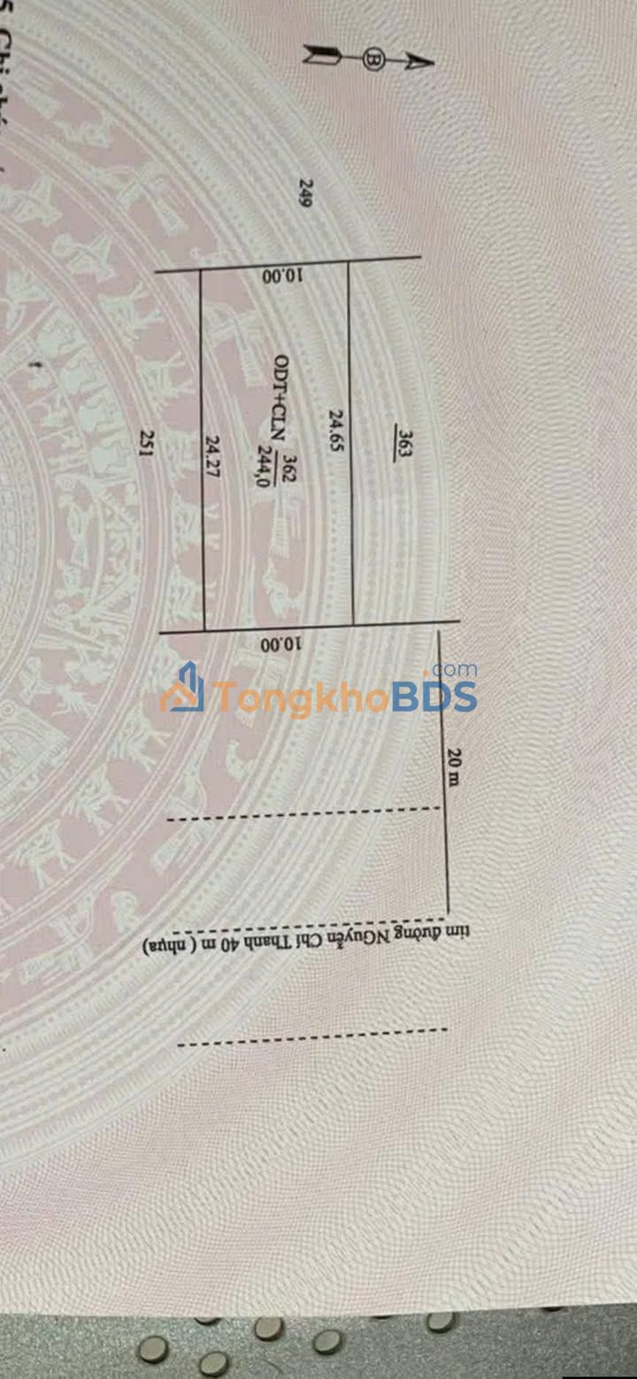 Đất nền Dĩ An 246m² giá 89.79 tỷ - Sổ đỏ chính chủ