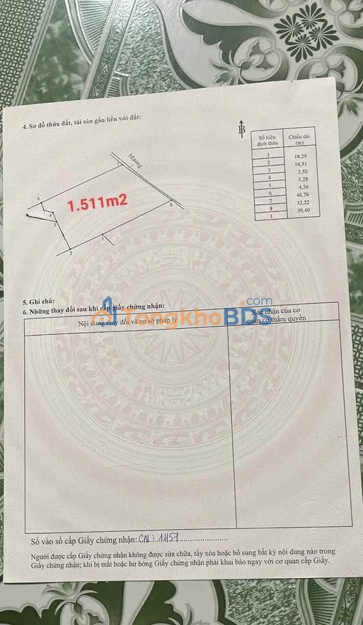 Đất Phú Lâm Tân Phú 1.511m² 195 triệu - Sổ riêng chính chủ