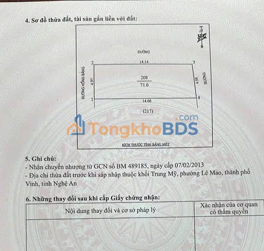 Đất nền Hồng Bàng Vinh 72m² - Sổ đỏ chính chủ