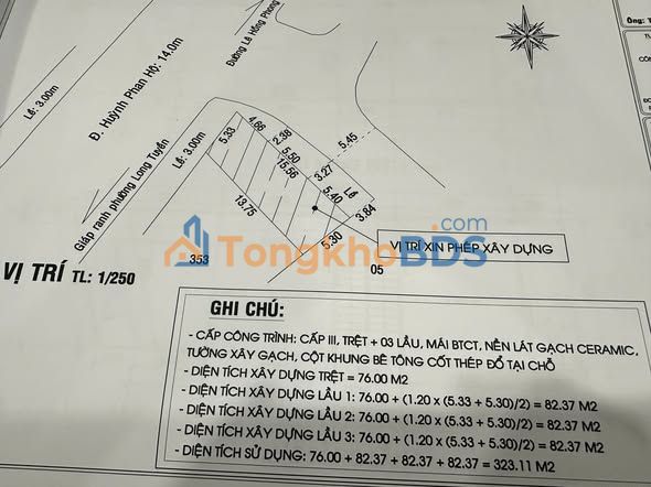 Đất nền Huỳnh Phan Hộ 76m² 3.35 tỷ - Đường to ô tô