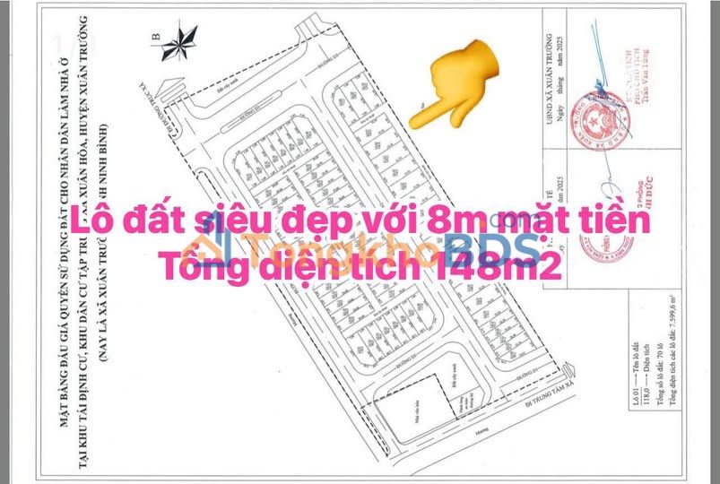 Đất nền Xuân Trường 148m² - Ngay đầu khu dân cư, tiềm năng kinh doanh