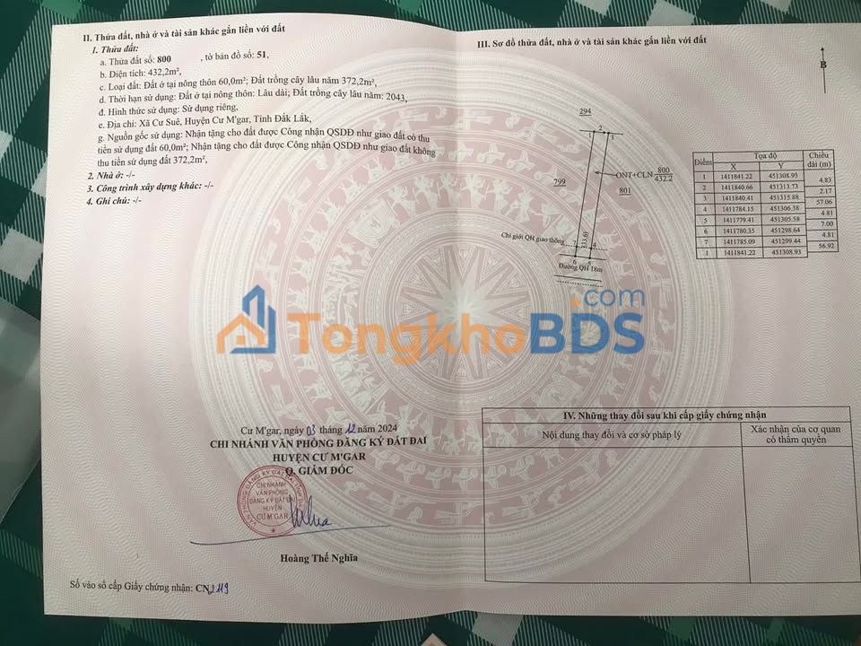 Đất nền Cư Suê 420m² giá 2.45 tỷ - Sổ đỏ chính chủ