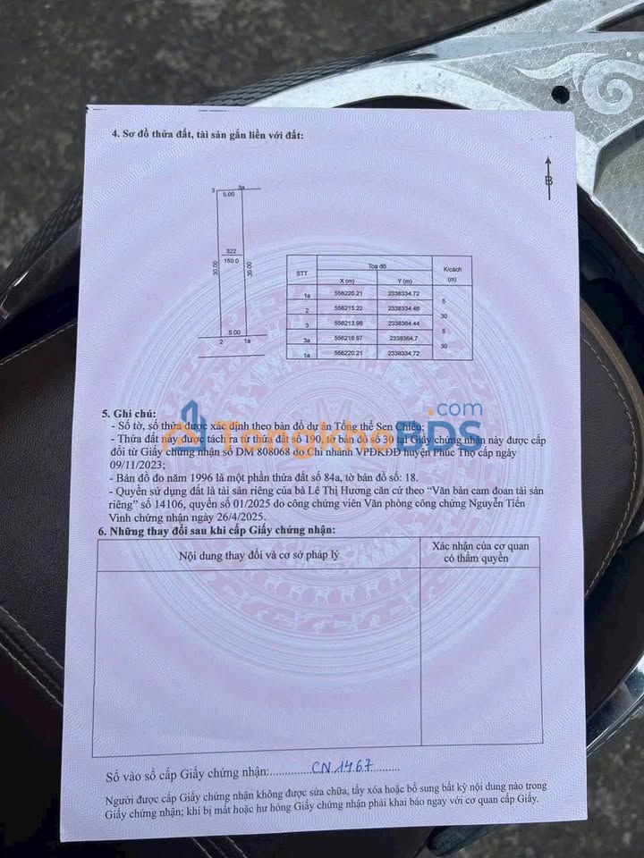 Đất Sen Phương Phúc Thọ 150m² 300 triệu - Sổ đỏ chính chủ