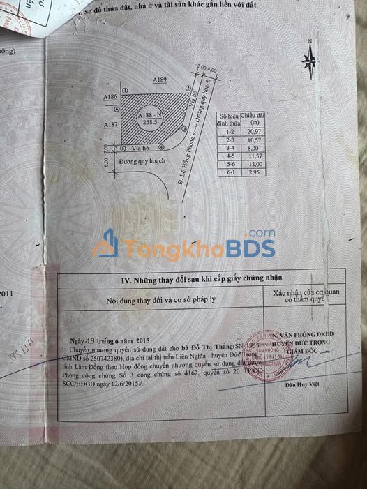 Bán Đất Biệt Thự Lô Góc 2 Mặt Tiền Đức Trọng 315m² - Giá 7.5 Tỷ