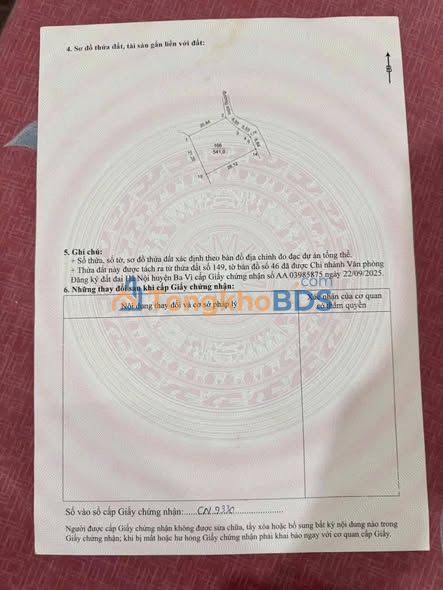 Đất nền Ba Vì 541m² sổ đỏ, view núi thoáng mát - Giá 1.x tỷ