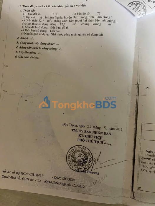 Nhà 90m² Tô Hiệu, Đức Trọng - Sổ Hồng, Giá 2.5 Tỷ