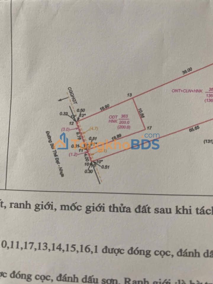 Đất nền Bùi Thế Đạt Vinh 200m² 60-79.8 tỷ - Đường ô tô