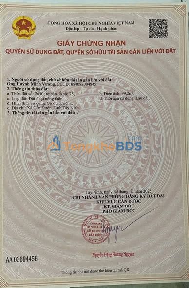 Đất nền Long An Đường Đông Nhất 99m² 990 triệu Sổ hồng chính chủ