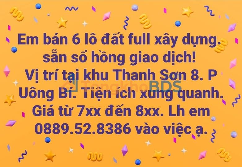 Đất Khu Thanh Sơn 8 Uông Bí 90m² giá 760-899 triệu - Sổ hồng chính chủ