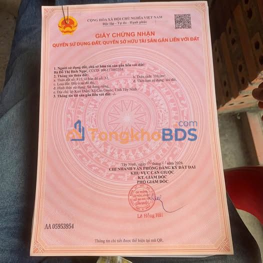 Đất thổ cư Tân Ân Cần Đước 310m² 2,65 tỷ - Sổ đỏ chính chủ