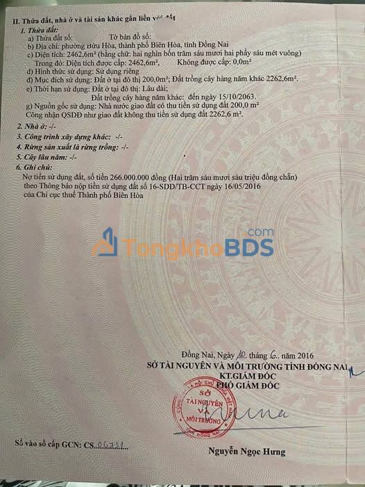 Đất nền Phường Bửu Hòa Biên Hòa 2.500m² giá 8 tỷ - Sổ đỏ chính chủ