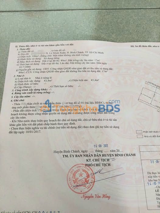 Đất nền Lê Minh Xuân 106m² 3.5 tỷ - Sổ hồng riêng