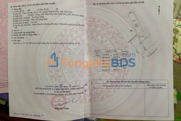 Đất nền Quốc lộ 10 Hưng Hà 297m² thỏa thuận - Đường to ô tô