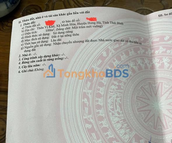 Đất thổ cư Vị Khê Hồng Minh 100m² 2 tỷ - Tiềm năng tăng giá