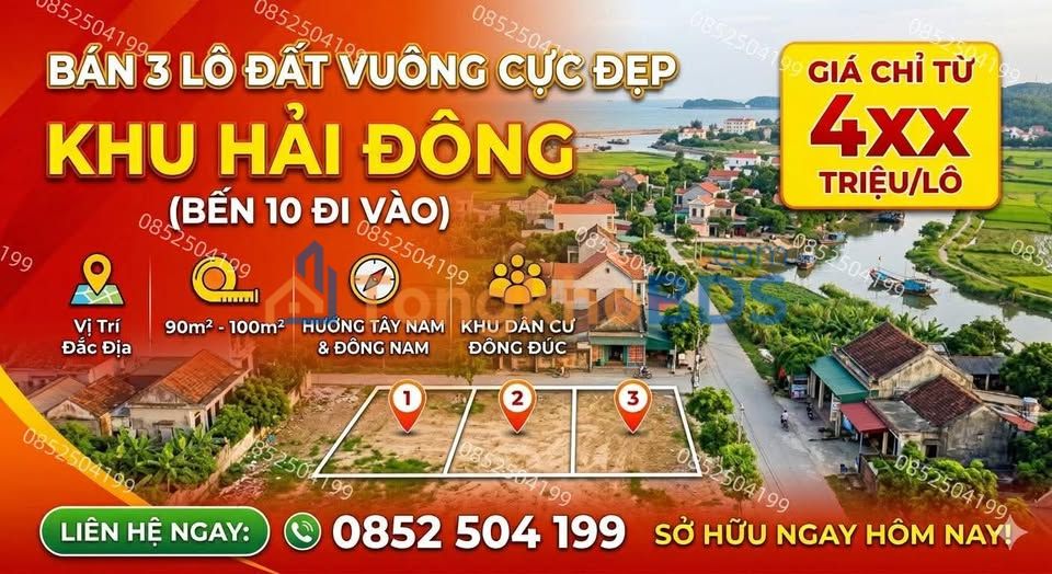 Đất nền Hải Đông Móng Cái 90m² giá 400 triệu - Sổ đỏ chính chủ