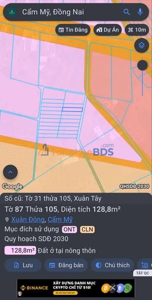 Đất Xuân Tây Cẩm Mỹ 125m² - Thổ cư 100%