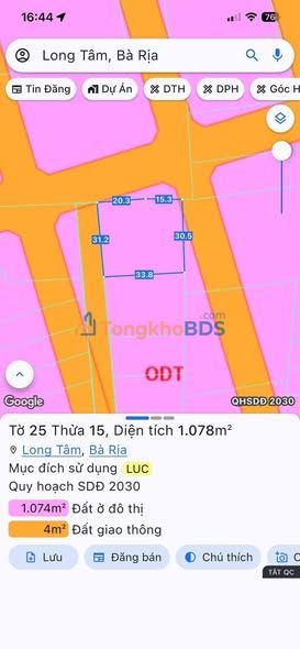 Đất nền Bà Rịa Võ Thị Sáu 1.081m² 7.99 tỷ - Sổ đỏ chính chủ