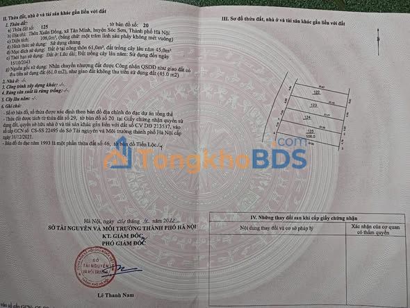 Đất nền Sóc Sơn 106m² thỏa thuận - Đường to ô tô