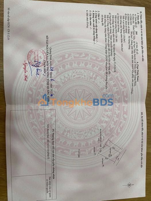 Đất nền Ngư Thủy Quảng Bình 785m² - Đường to ô tô